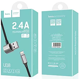 Кабель USB Hoco U18 Golden Hat Multi-Functional 2-in-1 to USB Lightning/micro USB cable pink - миниатюра 3