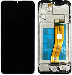 Дисплей Samsung Galaxy A03s A037 (160.5mm) з тачскріном і рамкою, Black (Уцінка)