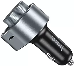 Автомобільний зарядний пристрій Hoco E72 Alegria Wireless FM Transmitter USB-C PD30W + USB-A 3.1A Grey - мініатюра 5