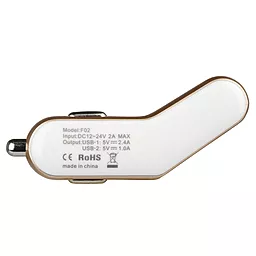 Автомобильное зарядное устройство Baseus 2USB Car charger 2.4A White/Gold (smart-thin business series) - миниатюра 8
