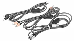Кабель USB Earldom Universal Lightning/micro/micro Combo Cable 3in1 Gold (ET-877) - миниатюра 7
