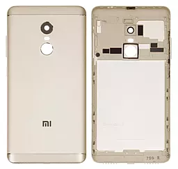 Задняя крышка корпуса Xiaomi Redmi Note 4X MediaTek со стеклом камеры Original  Gold