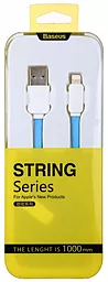 Кабель USB Baseus String flat Lightning Cable Blue / White - миниатюра 4