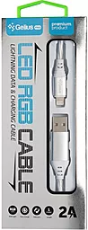 Кабель USB Gelius LED RGB USB Lightning Cable Pro Silver (GP-UC06i) - миниатюра 2