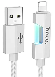 Кабель USB Hoco U123 Regent colorful charging 12w 2.4a 1.2m Lightning gray