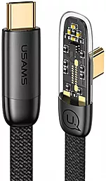 Кабель USB PD Usams Right-angle US-SJ584 100W 3.1A 1.2M USB Type-C - Type-C Cable Black - миниатюра 3