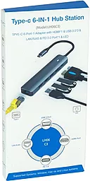 Мультипортовый USB Type-C хаб Blueendless 6-in-1 grey (CA913909) - миниатюра 4
