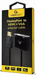 Видео переходник (адаптер) Cablexpert DisplayPort - HDMI/VGA v1.4 4k 30hz 0.10m black (A-DPM-HDMIFVGAF-01) - миниатюра 3