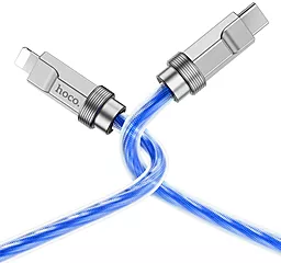 Кабель USB PD Hoco U113 Silicone Solid 20W USB Type-C - Lightning Cable Blue - миниатюра 2