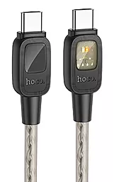 Кабель USB PD Hoco U124 Stone Stone silicone intelligent power-off 60w 3a 1.2m USB Type-C - Type-C cable black