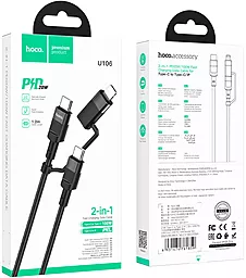 Кабель USB PD Hoco U106 100w 5a 2-in-1 USB Type-C to Lightning/Type-C cable black - миниатюра 5