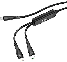 Кабель USB PD U102 100w 5a USB Type-C - Lightning/Type-C cable black - миниатюра 2