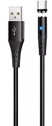 Кабель USB Hoco X60 Honorific Silicone Magnetic Charging USB Type-C Cable Black
