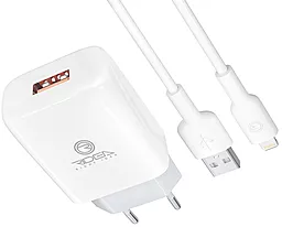 Сетевое зарядное устройство Ridea RW-11311 Element 10.5W 2.1A USB-A + Lightning cable White