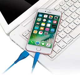Кабель USB Momax Tough Link Lightning Cable 1.2m Blue (DL8B) - миниатюра 4