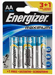 Батарейки Energizer AA (LR6) Maximum (3+1) 4шт 1.4 V