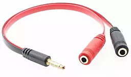 Аудио кабель Voltronic AUX mini Jack 3.5мм M/2xF cable 0.2m black/red (YT-S-3.5(M) / 2*3.5(F)) - миниатюра 2