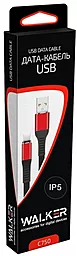 Кабель USB Walker C750 Lightning Cable Dark Grey - миниатюра 2