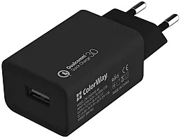 Сетевое зарядное устройство с быстрой зарядкой ColorWay 3A QC3.0 + USB Type-C Cable Black (CW-CHS013QCC-BK) - миниатюра 2