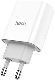 Сетевое зарядное устройство с быстрой зарядкой Hoco C80A 18W 3.1A USB-A+C + USB C-C PD Cable White - миниатюра 3
