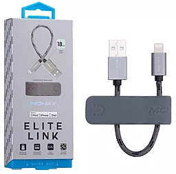Кабель USB Momax Elit Link Lightning 0.18m Gray (DL5A) - миниатюра 4
