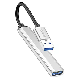 USB хаб Hoco HB26 4-in-1 USB3.0 3xUSB2.0 Silver - миниатюра 3
