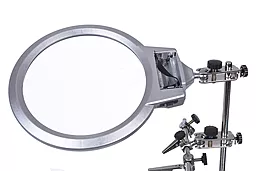 Держатель плат с подставкой паяльника и увеличительным стеклом Magnifier MG16129-B 3Х 130 мм / 5Х 25 мм - миниатюра 3