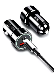 Автомобильное зарядное устройство с быстрой зарядкой XO CC32 PD/QC3.0 20W + USB Type-C Cable Black