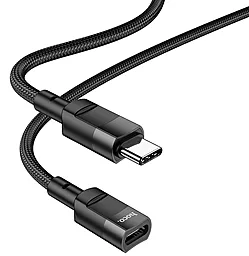 USB Type-C Удлинитель Hoco U107 M-F USB Type-C -> Type-C Black - миниатюра 3