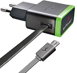 Сетевое зарядное устройство  E-Power USB Home Charger (2.1A) Black (EP502HC) - миниатюра 3