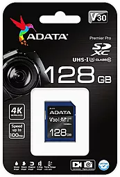 Карта памяти ADATA SDXC 128GB Premier Pro Class 10 UHS-I U3 V30 (ASDX128GUI3V30S-R) - миниатюра 2