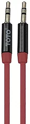 Аудио кабель TOTO TAR-34 Flat AUX mini Jack 3.5mm M/M Cable 0.9 м red
