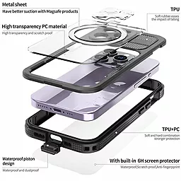 Чехол Shellbox M Waterproof Case with MagSafe для iPhone 14 Pro Max Black - миниатюра 3