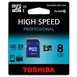 Карта пам'яті Toshiba microSDHC 8GB Professional Class 10 UHS-I U1 + SD-адаптер (SD-C008UHS1(6A)