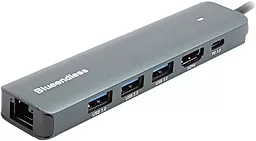 Мультипортовый USB Type-C хаб Blueendless 6-in-1 grey (CA913909)