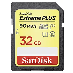 Карта памяти SanDisk SDHC 32GB Extreme Plus Class 10 UHS-I U3 V30 (SDSDXWF-032G-GNCIN)