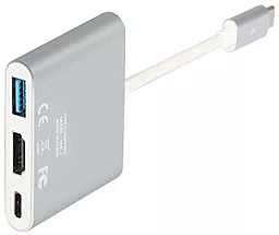 Мультипортовый USB Type-C хаб Momax Elite USB-C -> HDMI/USB 3.0/Type-C Silver (DHC4S) - миниатюра 4