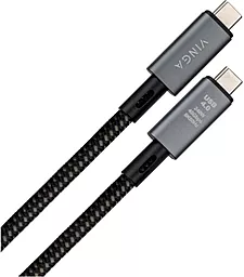 HD/PD USB Кабель Vinga 240w 5a 0.8m 40gbps 8K60Hz USB Type-C - Type-C cable black (VCPDCU4) - миниатюра 2