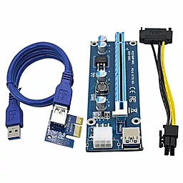 Райзер PCI-Ex x1 to x16, BLUE (PCE164P-N03)