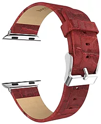 для умных часов Art series Bamboo из натуральной кожи для Apple Watch 42mm Red - миниатюра 3