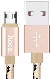 Кабель USB Hoco U6 Sided Interpolate micro USB Cable Gold