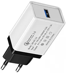 Мережевий зарядний пристрій XoKo 18w QC3.0 USB-A fast charger black (QC-100-BK)