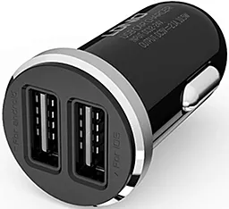 Автомобильное зарядное устройство LDNio Car charger 12W 2.1A 2xUSB-A Black (DL-C22) - миниатюра 2
