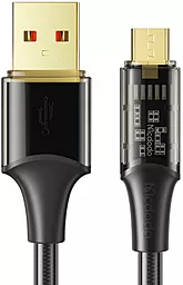 USB Кабель McDodo Amber Transparent CA-2100 15W 3A 1.2M Micro USB Cable Black