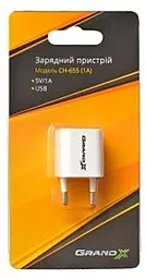 Сетевое зарядное устройство Grand-X 1a home charger white (CH-655) - миниатюра 3