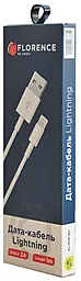 Кабель USB Florence Lightning Cable 2A White (FL-2110-WL) - миниатюра 3
