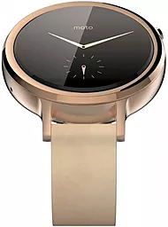 Смарт-часы Motorola Moto 360 2nd Generation 42mm Stainless Steel with Rose Gold Leather Strap - миниатюра 4