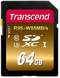 Карта памяти Transcend SDXC 64GB Ultimate Class 10 UHS-I U3 (TS64GSDU3X)