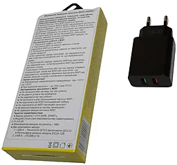 Сетевое зарядное устройство Grand D18AQ-2 18W/10.5W QC3.0 2.1A 2xUSB-A + USB-C Cable Black - миниатюра 6