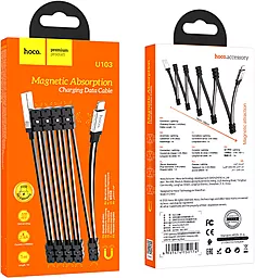 Кабель USB Hoco U103 Magnetic Absorption Charging Data Lightning Cable Black - миниатюра 5
